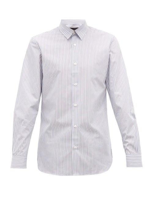 Matchesfashion.com Stella Mccartney - Robert Striped Cotton Poplin Shirt - Mens - Blue