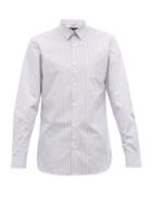 Matchesfashion.com Stella Mccartney - Robert Striped Cotton Poplin Shirt - Mens - Blue