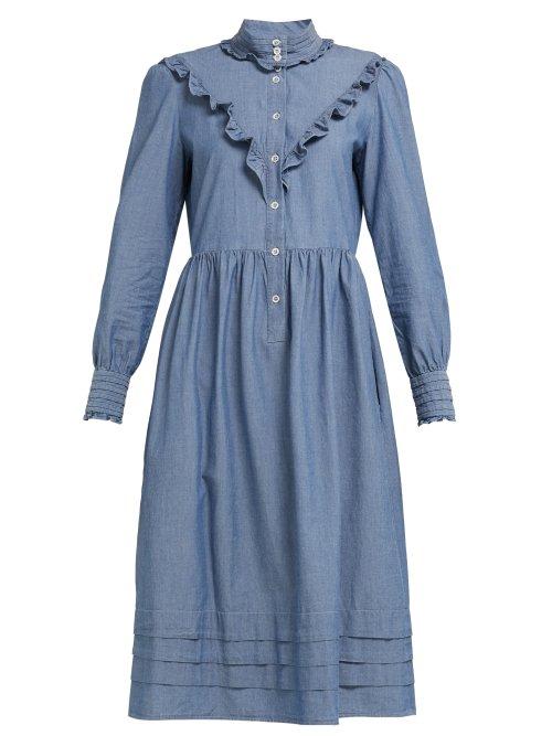 Matchesfashion.com A.p.c. - Nicks Chambray Midi Dress - Womens - Denim