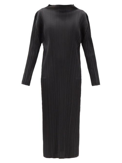 Matchesfashion.com Pleats Please Issey Miyake - High-neck Technical-pleated Midi Dress - Womens - Black