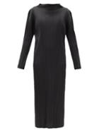 Matchesfashion.com Pleats Please Issey Miyake - High-neck Technical-pleated Midi Dress - Womens - Black