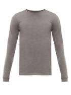 Matchesfashion.com Ashmei - Long Sleeved Wool Blend T Shirt - Mens - Grey