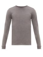 Matchesfashion.com Ashmei - Long Sleeved Wool Blend T Shirt - Mens - Grey