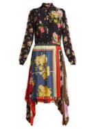 Matchesfashion.com Preen Line - Mila Floral Print Handkerchief Hem Dress - Womens - Multi