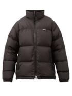 Vetements - Logo-print Shell Down Coat - Mens - Black