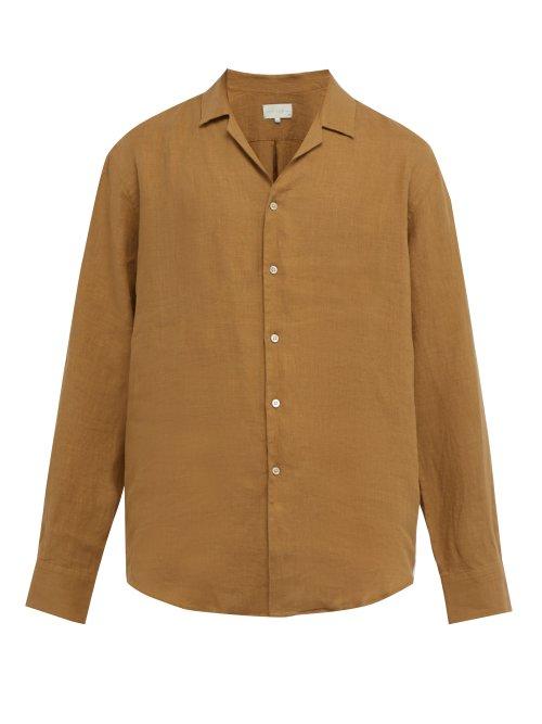 Matchesfashion.com Arj - The Jacques Cuban Collar Linen Shirt - Mens - Brown
