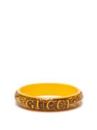 Matchesfashion.com Gucci - Logo And Dragon Engraved Bangle - Mens - Yellow