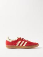 Adidas X Wales Bonner - Wb Samba Striped Suede And Mesh Trainers - Mens - Red