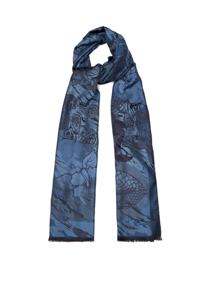 Etro Paisley And Ship-jacquard Scarf