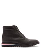 Matchesfashion.com Thom Browne - Grained Leather Blucher Boots - Mens - Black