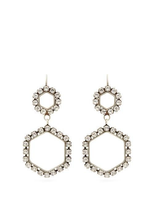 Matchesfashion.com Isabel Marant - Crystal Embellished Drop Earrings - Womens - Crystal