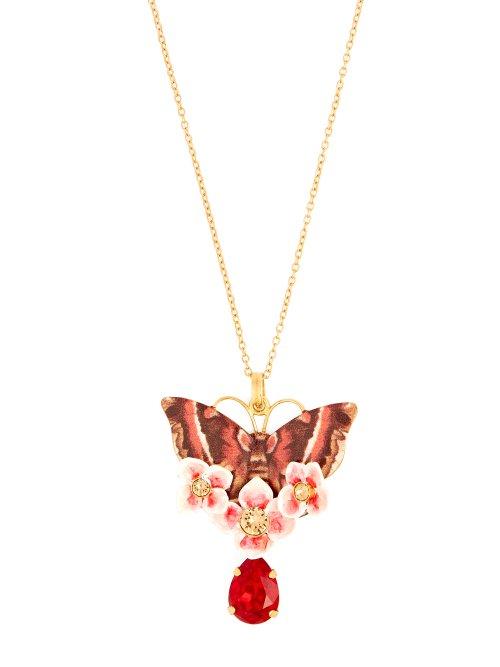 Matchesfashion.com Dolce & Gabbana - Butterfly Crystal Embellished Necklace - Womens - Multi