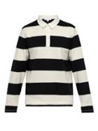 Matchesfashion.com Frame - Striped Cotton Rugby T Shirt - Mens - Black Multi