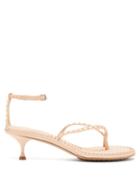 Matchesfashion.com Bottega Veneta - Nappa Lagoon Bubble Leather Sandals - Womens - Light Pink