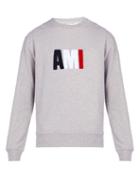 Matchesfashion.com Ami - Embroidered Logo Cotton Sweatshirt - Mens - Grey