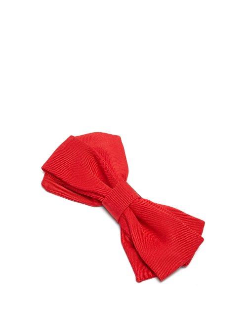 Matchesfashion.com Emilia Wickstead - Kennedy Bow Shaped Cotton Faille Hair Clip - Womens - Red
