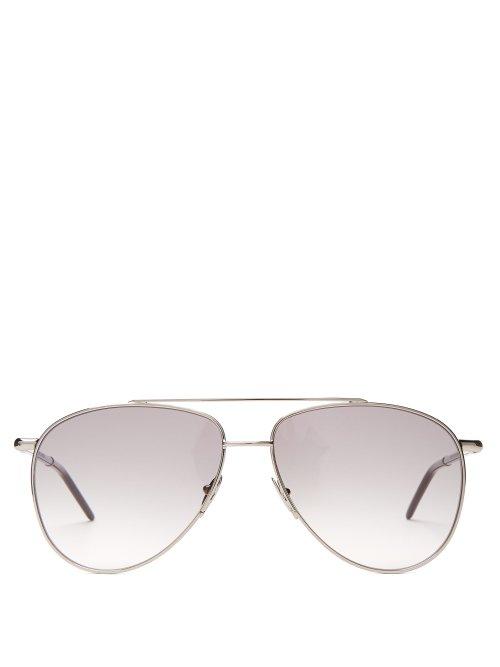 Matchesfashion.com John Dalia - Barry Aviator Sunglasses - Womens - Black Grey
