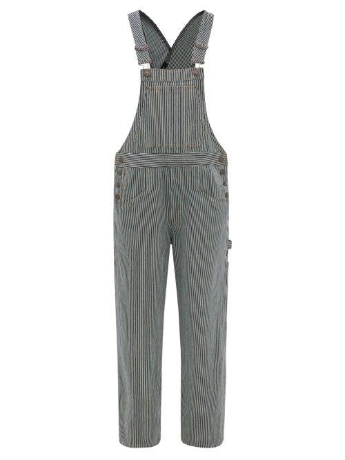 Isabel Marant - Madeline Striped Cotton Dungarees - Womens - Black White