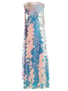 Sara Battaglia Round-neck Sequin Maxi Dress