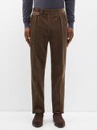 Ralph Lauren Purple Label - Double-pleated Corduroy Trousers - Mens - Brown
