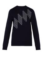 Matchesfashion.com A.p.c. - Diamond Jacquard Wool Blend Sweater - Mens - Dark Navy