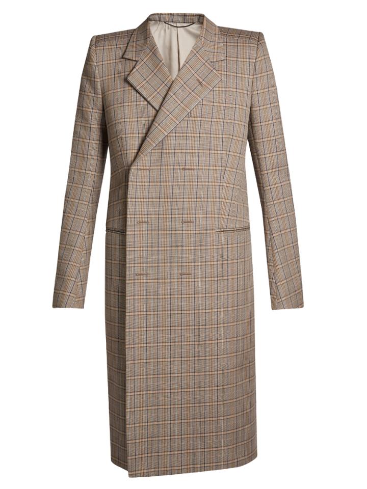 Balenciaga Shrunken-shoulder Checked Coat