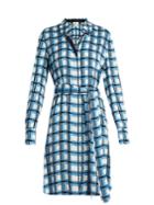 Diane Von Furstenberg Checked Stretch-silk Shirtdress
