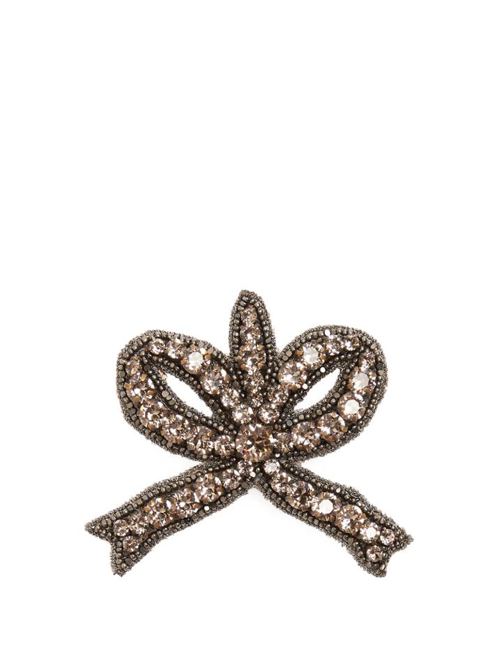 Gucci Bow Crystal-embellished Brooch