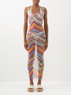 Missoni - Cutout Chevron-stripe Jersey Dress - Womens - Multi