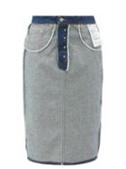 Mm6 Maison Margiela - Inside-out Denim Pencil Skirt - Womens - Denim