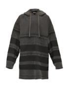 Matchesfashion.com Balenciaga - Striped Washed-cotton Hooded Sweatshirt - Mens - Black