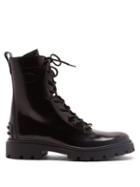 Tod's - Logo-plaque Leather Boots - Womens - Black