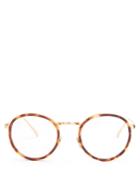 Linda Farrow Round-frame Yellow-gold Plated Glasses