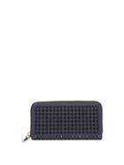 Matchesfashion.com Christian Louboutin - Panettone Spike Embellished Grained Leather Wallet - Mens - Blue