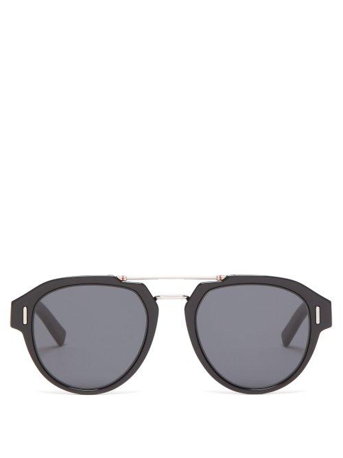 Matchesfashion.com Dior Homme Sunglasses - Fraction 5 Aviator Acetate Glasses - Mens - Black