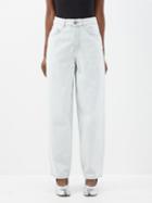 Raey - Taper Organic-cotton High-waisted Tapered Jeans - Womens - Light Blue