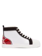 Mens Shoes Christian Louboutin - Fun Louis Jacquard-canvas High-top Trainers - Mens - White