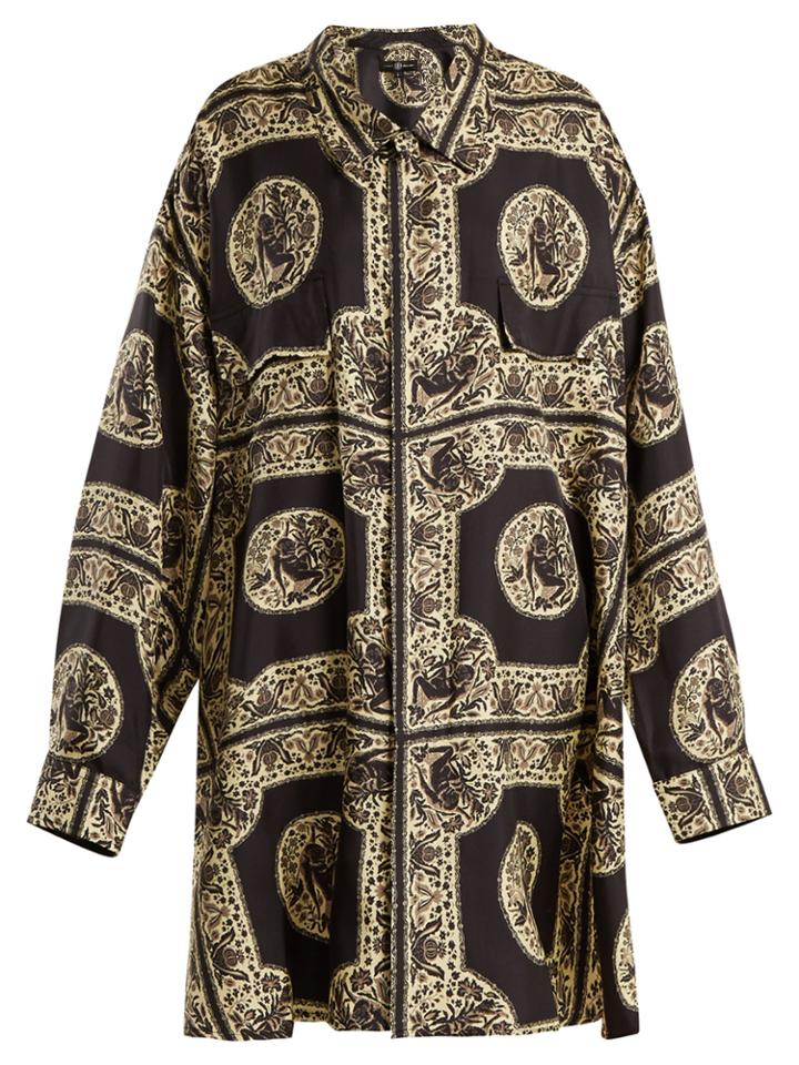 Edward Crutchley Oversized Monkey-print Silk Shirt Dress