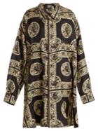 Edward Crutchley Oversized Monkey-print Silk Shirt Dress