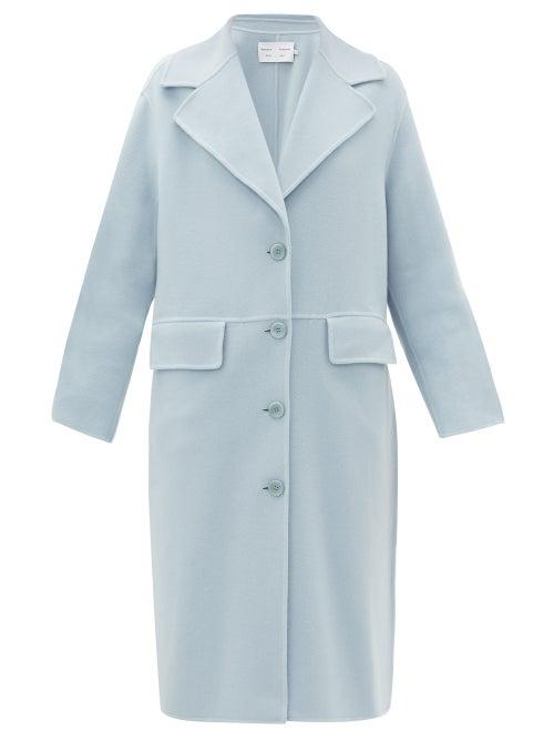 Matchesfashion.com Proenza Schouler White Label - Single-breasted Pressed Wool-blend Coat - Womens - Light Blue