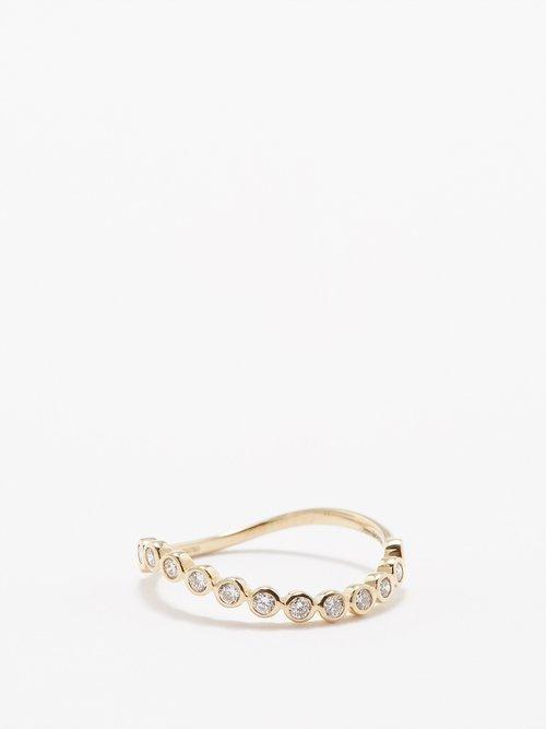 Mateo - Wave Diamond & 14kt Gold Ring - Womens - Gold Multi