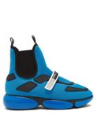 Matchesfashion.com Prada - Cloudbust High Top Mesh Trainers - Womens - Blue