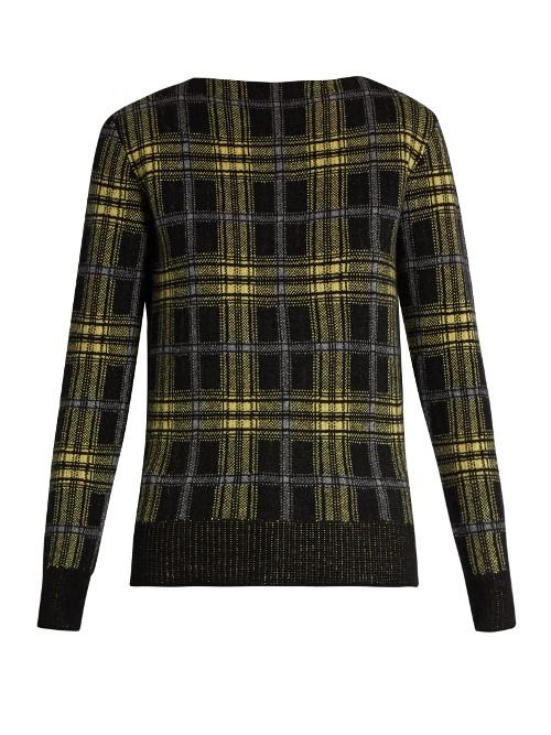 Tomas Maier Plaid Wool And Cashmere-blend Sweater