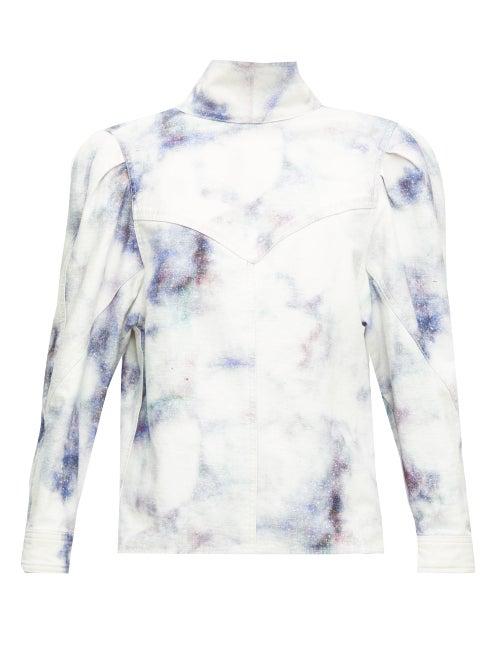 Matchesfashion.com Isabel Marant - Espera Tie-dye Denim Top - Womens - Blue White