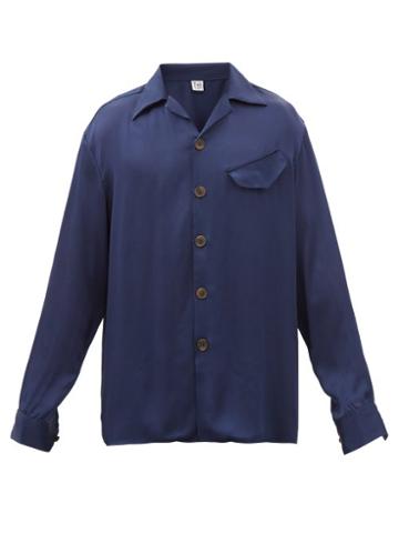 Winnie New York - Satin Shirt - Mens - Blue