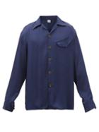 Winnie New York - Satin Shirt - Mens - Blue