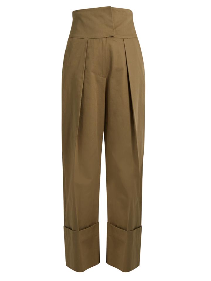 Preen Line Terri High-rise Cotton-gabardine Trousers