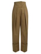Preen Line Terri High-rise Cotton-gabardine Trousers