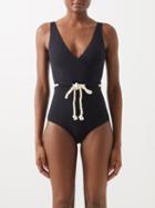 Lisa Marie Fernandez - Yasmin Cord Belt Swimsuit - Womens - Black