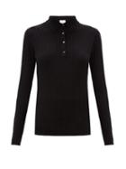 Matchesfashion.com Allude - Ribbed Cashmere Polo Sweater - Womens - Black